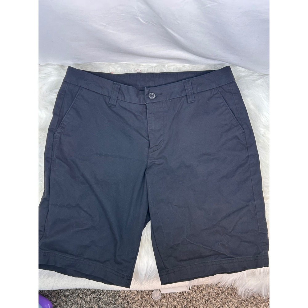 Magellan Outdoors Womens Black Chino Shorts Flat Front Casual Hiking Size 8